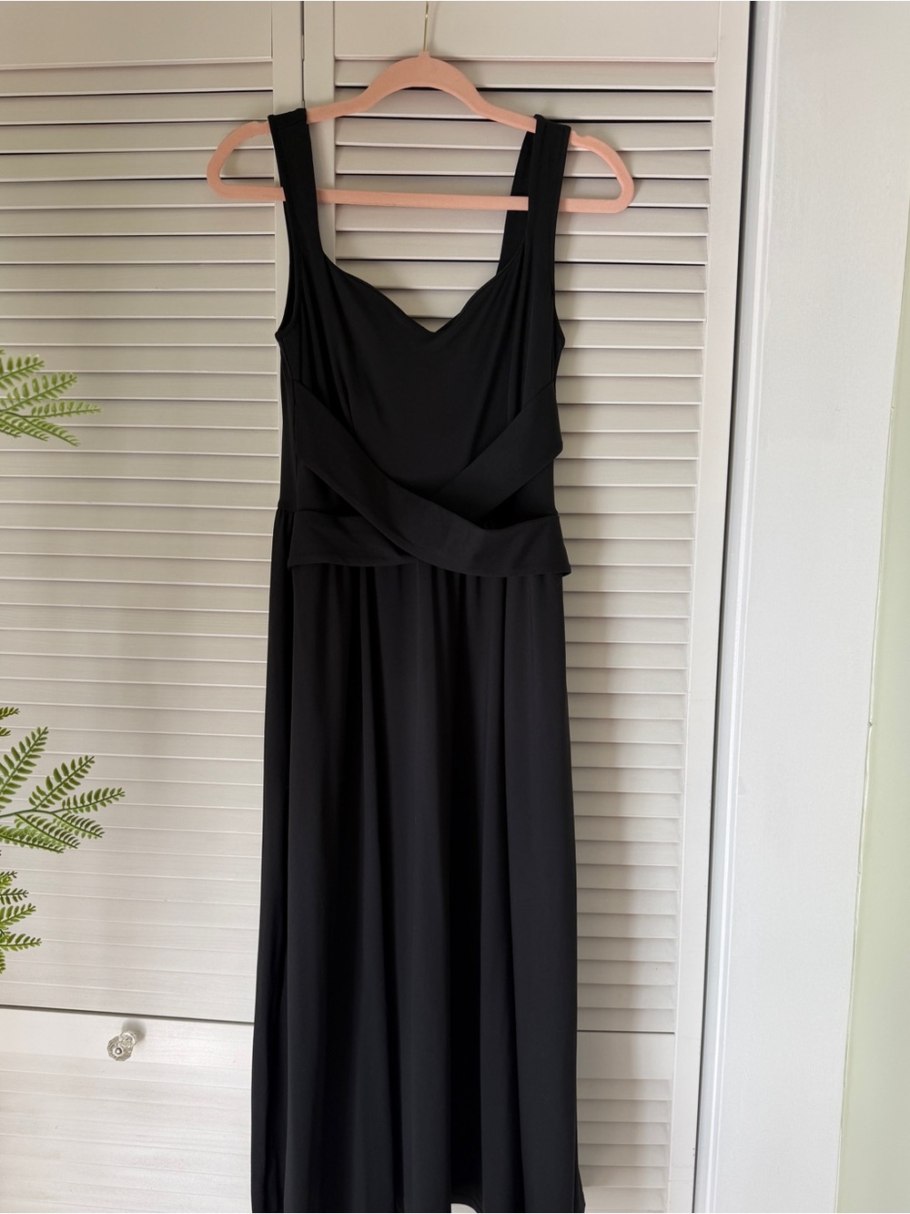Halara Built in bra Black Sleeveless Midi Dress - Picture 4 of 8